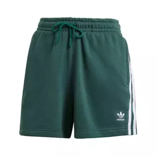 adidas ไลฟ์สไตล์ กางเกงผ้าเฟรนช์เทอร์รีย์ขาสั้น 3-Stripes ผู้หญิง สีเขียว IY2156