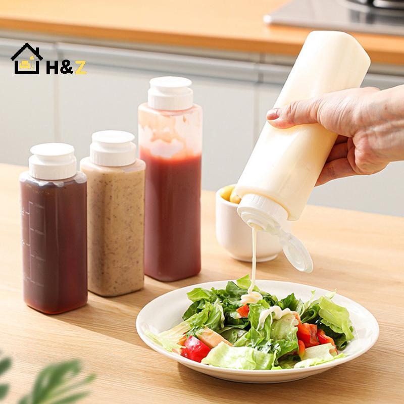 Kaleidoscope 200/300ml เครื่องปรุงรสบีบขวดซอสมะเขือเทศมัสตาร์ดขวด Clear Mayonite น้ําผึ้ง Dispenser 