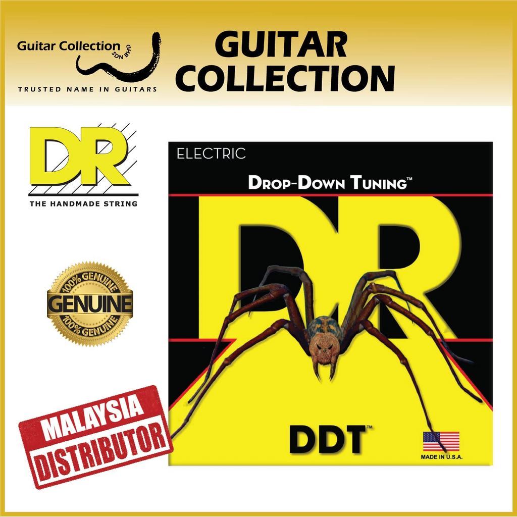 DR Strings DDT Drop Down Tuning สายกีตาร์ไฟฟ้าชุบนิกเกิลเคลือบ Hex Core (มาตรวัดต่างๆ)