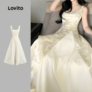 (NEW) Lovito ผ้าชุดหรูหรา เย็บปักถักร้อย ชุดฤดูใบไม้ผลิ/ฤดูร…