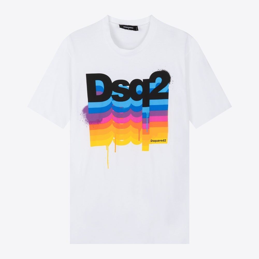 Ready Stock DSQUARED2  Premium Cotton Men's and Women's Round Neck T-shirt Short Sleeve T-shirt