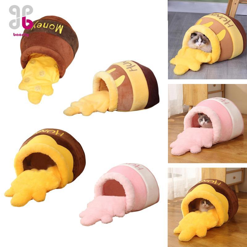 [Baosity] Puppy Pet Cat Bed Pet Warm House Cave Comfy Cushion Warm Kennel House Sleep Bed