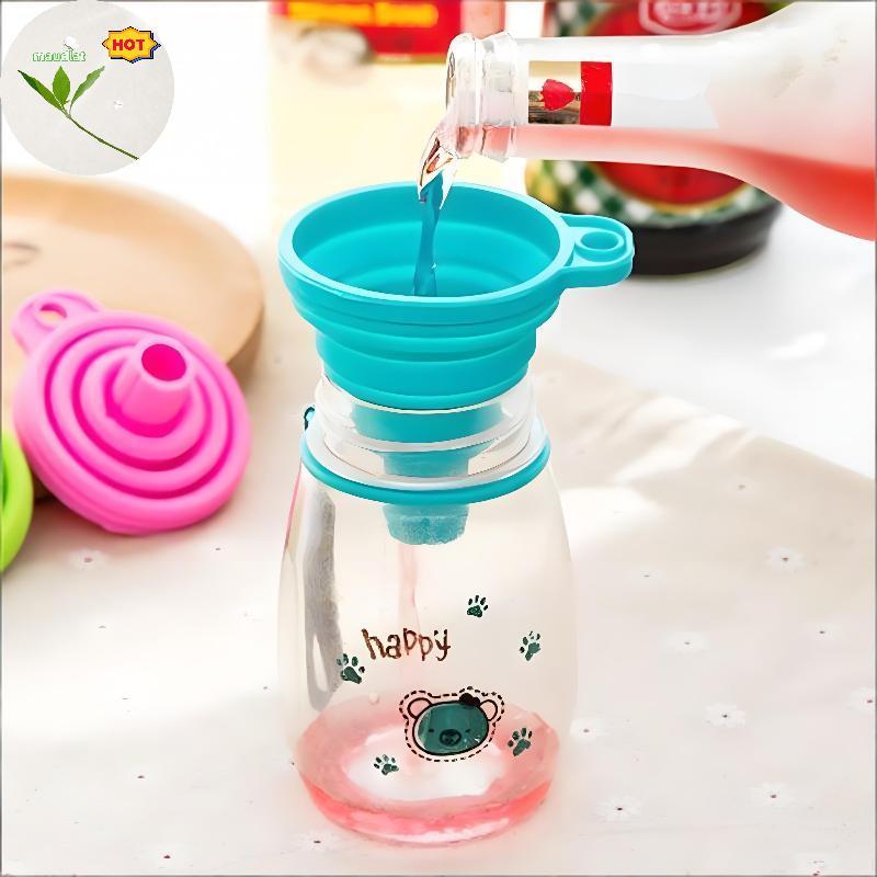 Mud Kitchen กรวยซิลิโคนพับได้ขนาดกะทัดรัดออกแบบเครื่องมือพับได้สําหรับขวดบรรจุน้ํามันและของเหลว EN