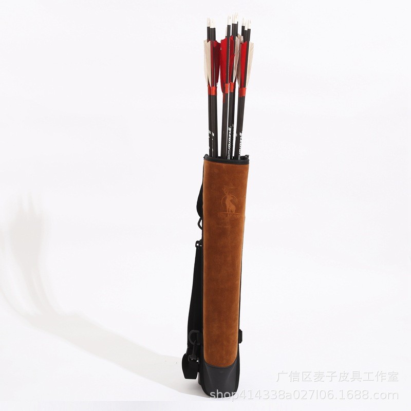 Bow and arrow quiver, frosted leather arrow bag, quiver, archery equipment, arrow tube gear Outdoor 