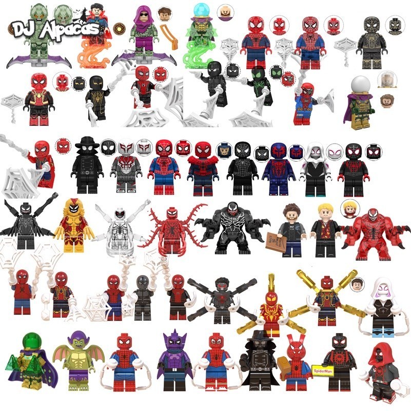 Spider-Man Venom Green Goblin Mini Figures ของเล่นตุ๊กตาสะสม