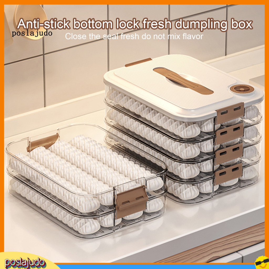 [poslajudo] Dumpling Box Good Sealing Anti-stick Bottom ตู้เย็น Noodles Crisper Wonton Case พร้อมฝาป