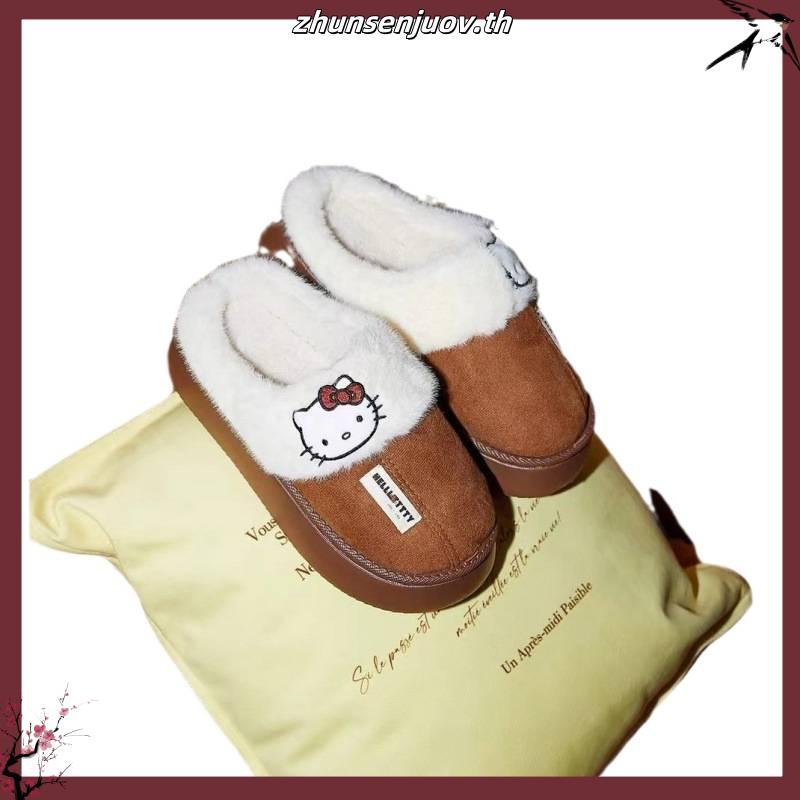 (พร้อมส่ง) Gukoo X Hello Kitty รองเท้า Slipper คิตตี้นุ่มๆ