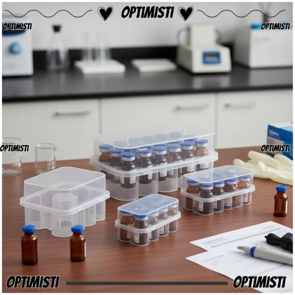OPTIMISTI8E Microtube Storage Box, Stackable Plastic Vial Storage , 3/5/7/10mL 2/10/24-Slot Freezer Tube Box ตู้เย็น Organizer