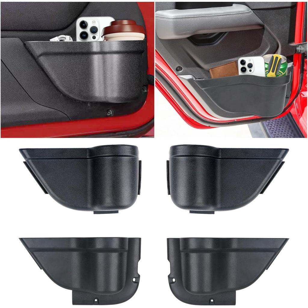 4PCS ด้านหน้าและด้านหลังประตูกระเป๋าสําหรับ Jeep Wrangler JK อุปกรณ์เสริม 2011-2018 สําหรับ Jeep JK 