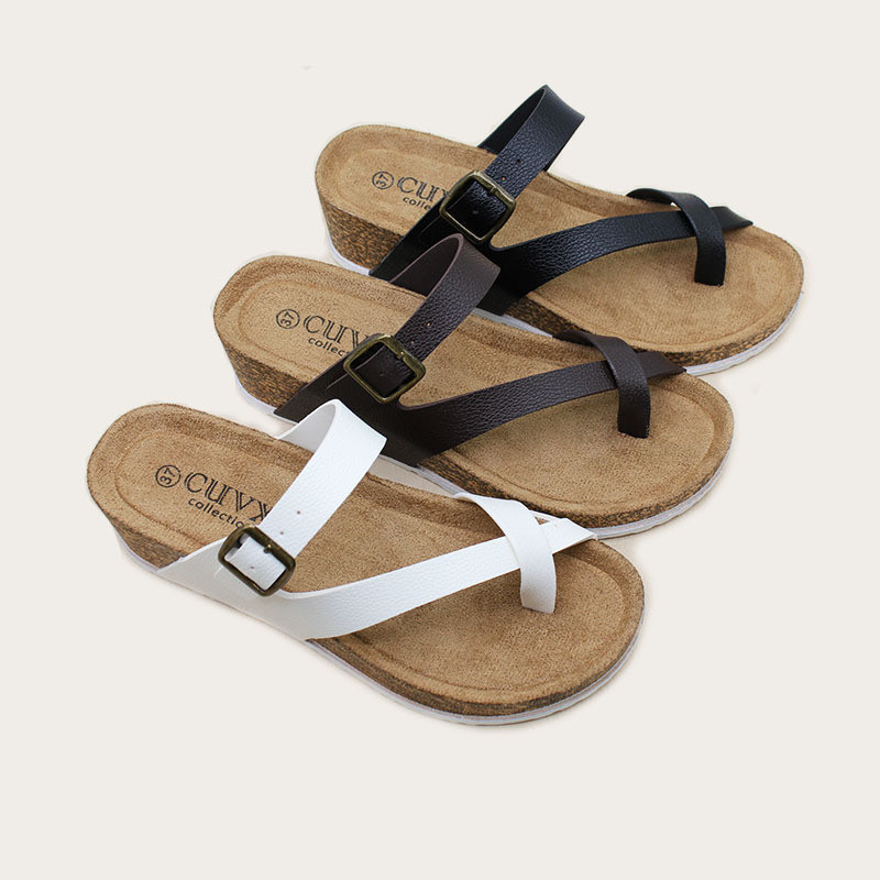 Guyana Birkenstock รองเท้า Flip-Flops Beach Wedge Heel รองเท้าแตะพื้นหนาสุภาพสตรีรองเท้า