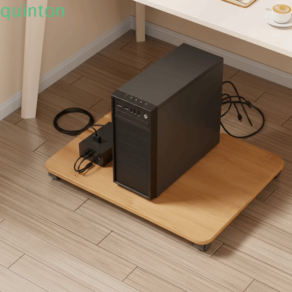 QUINTON CPU Holder, Adjustable Rolling Base Computer Tower Stand, Universal Mobile Floor Standing Pu