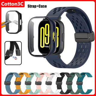 สายรัดซิลิโคนแม่เหล็ก + เคสพีซีแบบแข็งสําหรับนาฬิกา Redmi 5 Active/Lite สร้อยข้อมือสําหรับ Redmi Watch 3 Active/Lite Case + Watchband