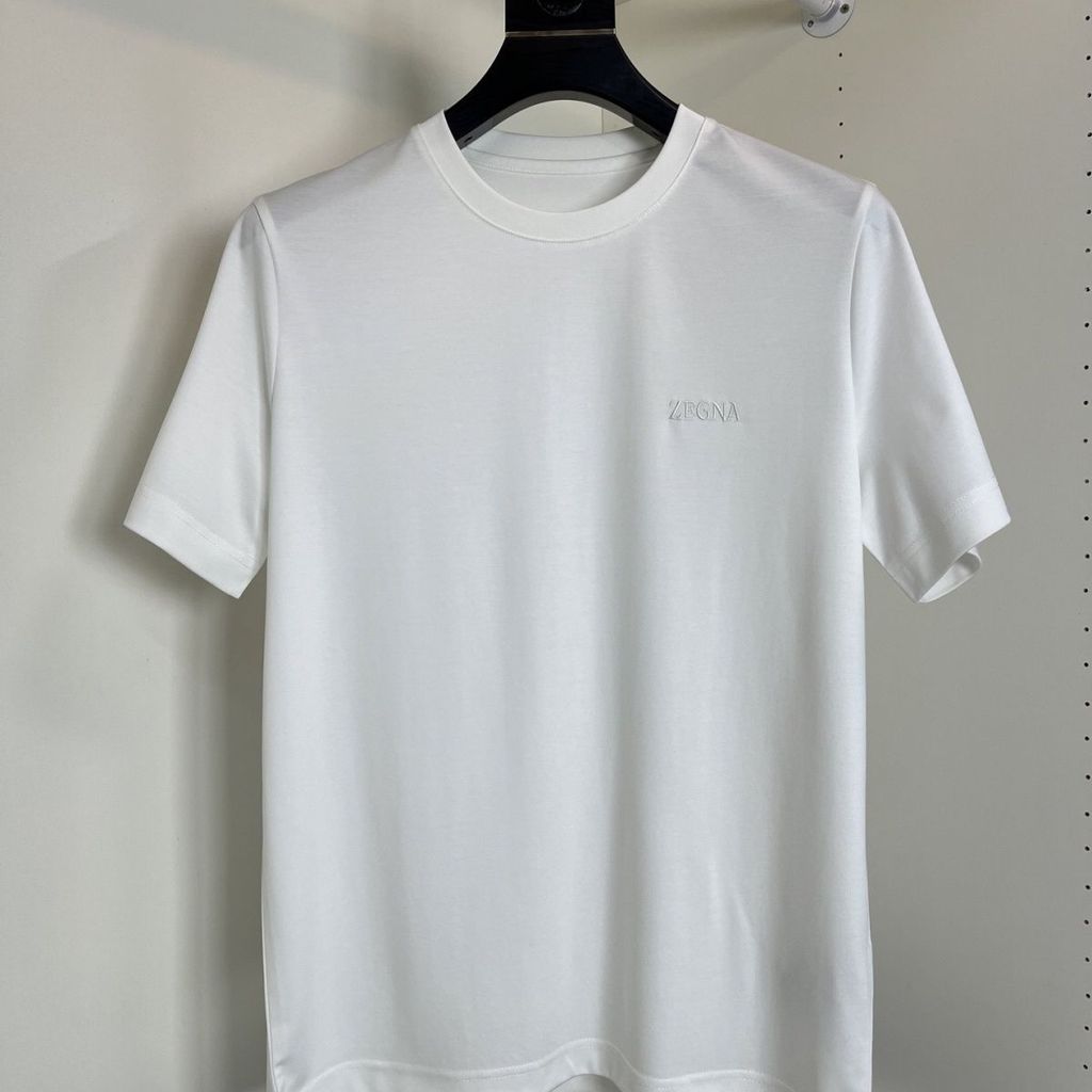 WLZ3 Zegna Pure cotton summer men's short sleeves T Round-neck casual loose-fitting versatile short-