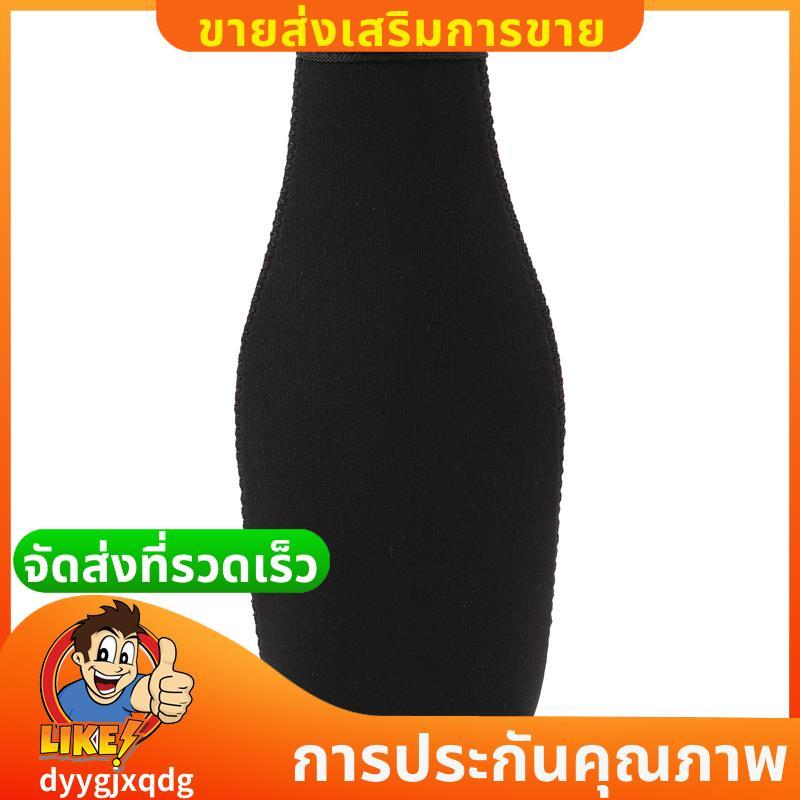 6 แพ็คขวดเบียร์ Cooler Sleeves Keep Drink Cold Zip-Up Neoprene ฉนวนแขนสีดํา