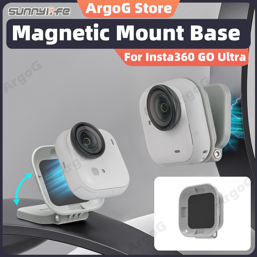 Sunnylife แท่นวางแม่เหล็ก สำหรับ Insta360 GO Ultra ฐานหมุนพับได้ ตัวยึดถ่ายแนวนอนแนวตั้ง อุปกรณ์เสริม GO Ultra