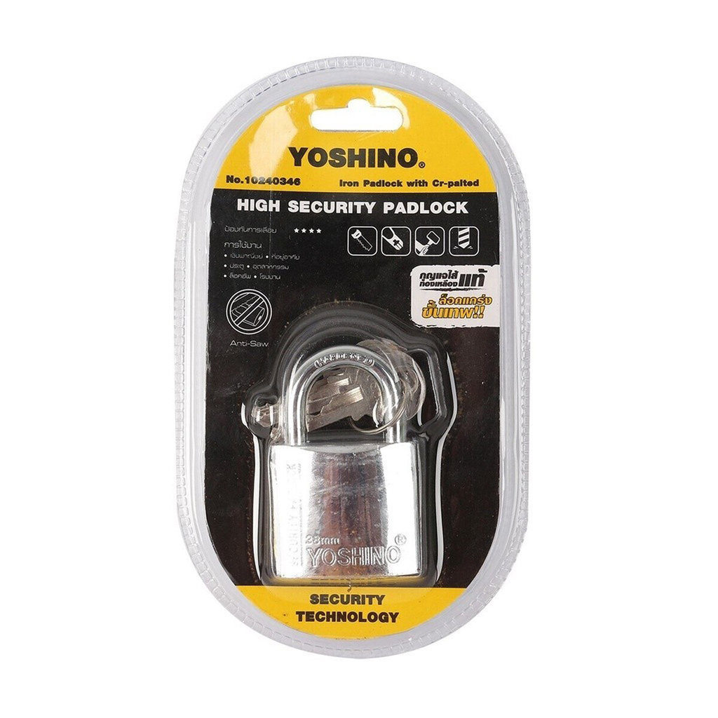 YOSHINO กุญแจสปริง คอสั้น 38 มม. รุ่น 38 สีโครเมี่ยม |EA|
