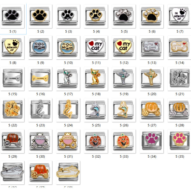 Paw สุนัขกระดูกอิตาเลี่ยนสร้อยข้อมือ Charms Links โมดูลจี้ Fit 9 มม.อิตาเลี่ยนสร้อยข้อมือสแตนเลส DIY เครื่องประดับทําของขวัญ