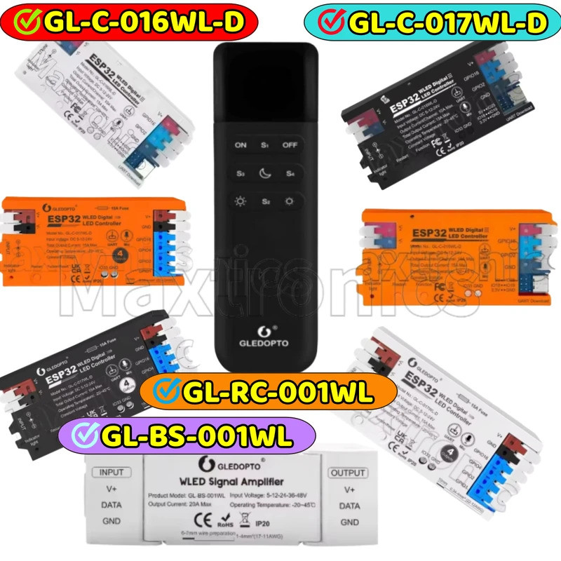 2026 WLED เครื่องขยายสัญญาณดิจิตอล Controller GL-BS-001WL/016WL-D/GL-C-017WL 10mlicker-Free LED Stri