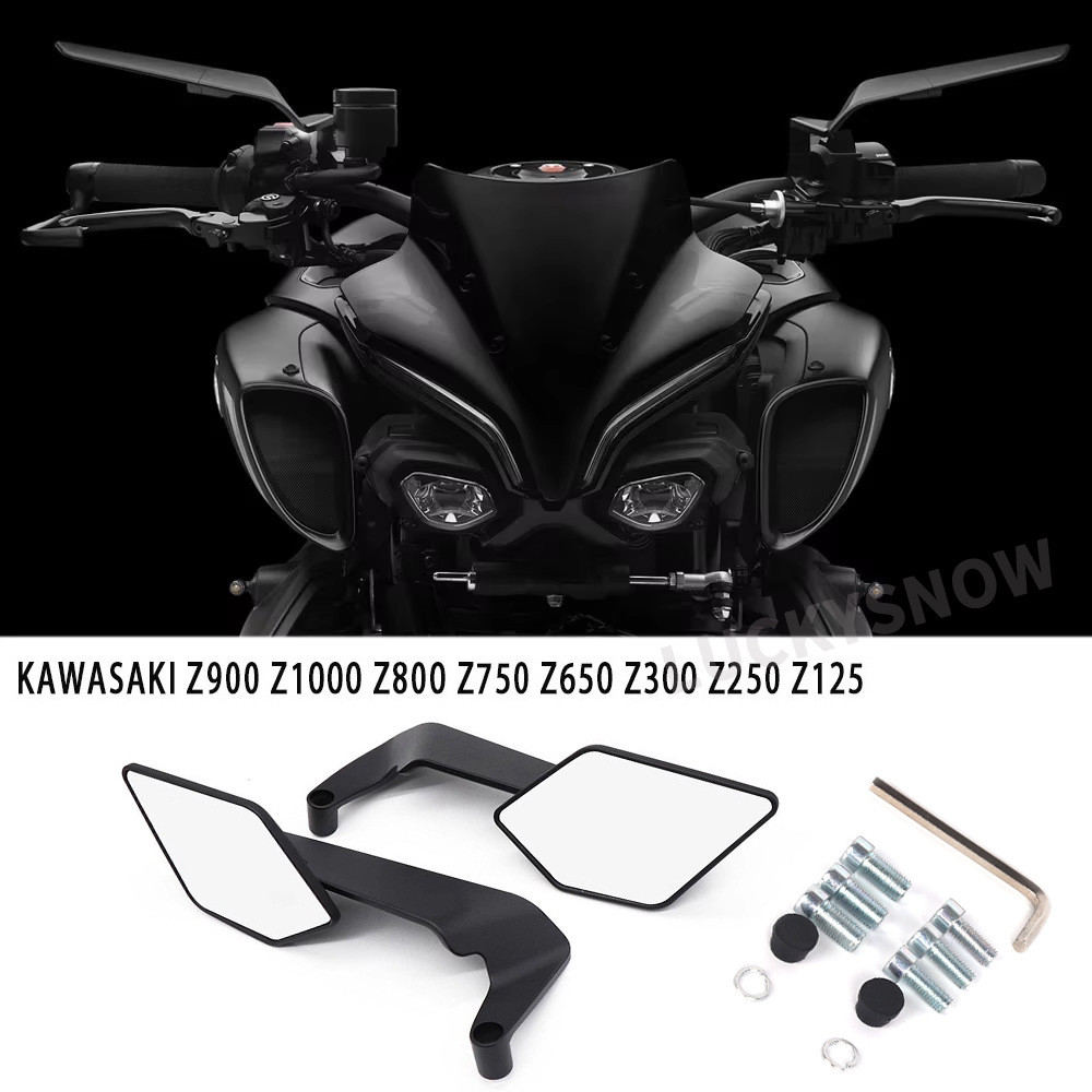 เหมาะสําหรับ Kawasaki Z900 Z650 Z1000 Z800 ที่มองไม่เห็นปรับ Wing กระจกมองหลังรถจักรยานยนต์กระจกมองห