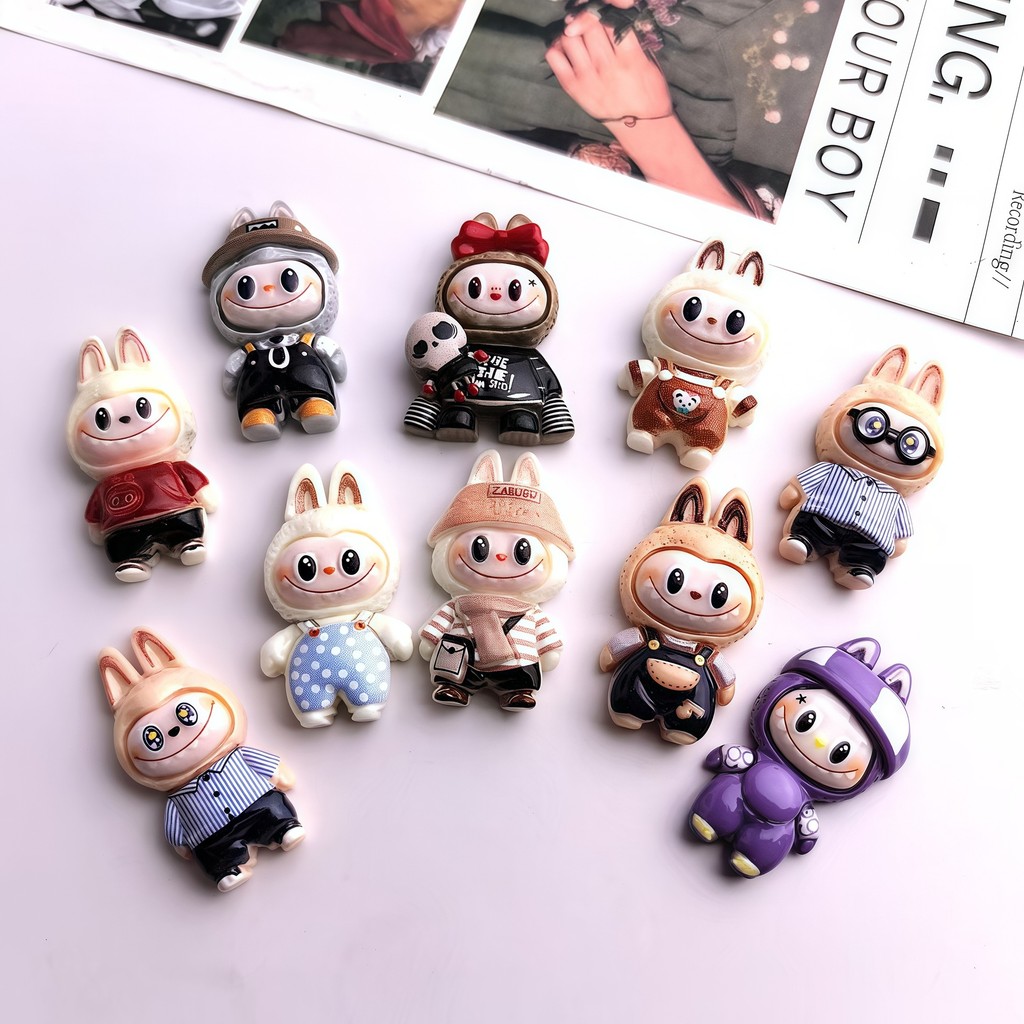 อุปกรณ์การทำเรซิ่นแบบการ์ตูน สำหรับจี้ลาบู พวงกุญแจและเครื่องประดับ รวมถึงกล่องของขวัญพิเศษ