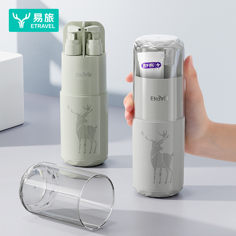 ETRAVEL ETRAVEL แปด-in-One ล้างถ้วยยาสีฟันแปรงสีฟันชุดล้างเดินทางแบบพกพา Sub-bottling โรงงาน