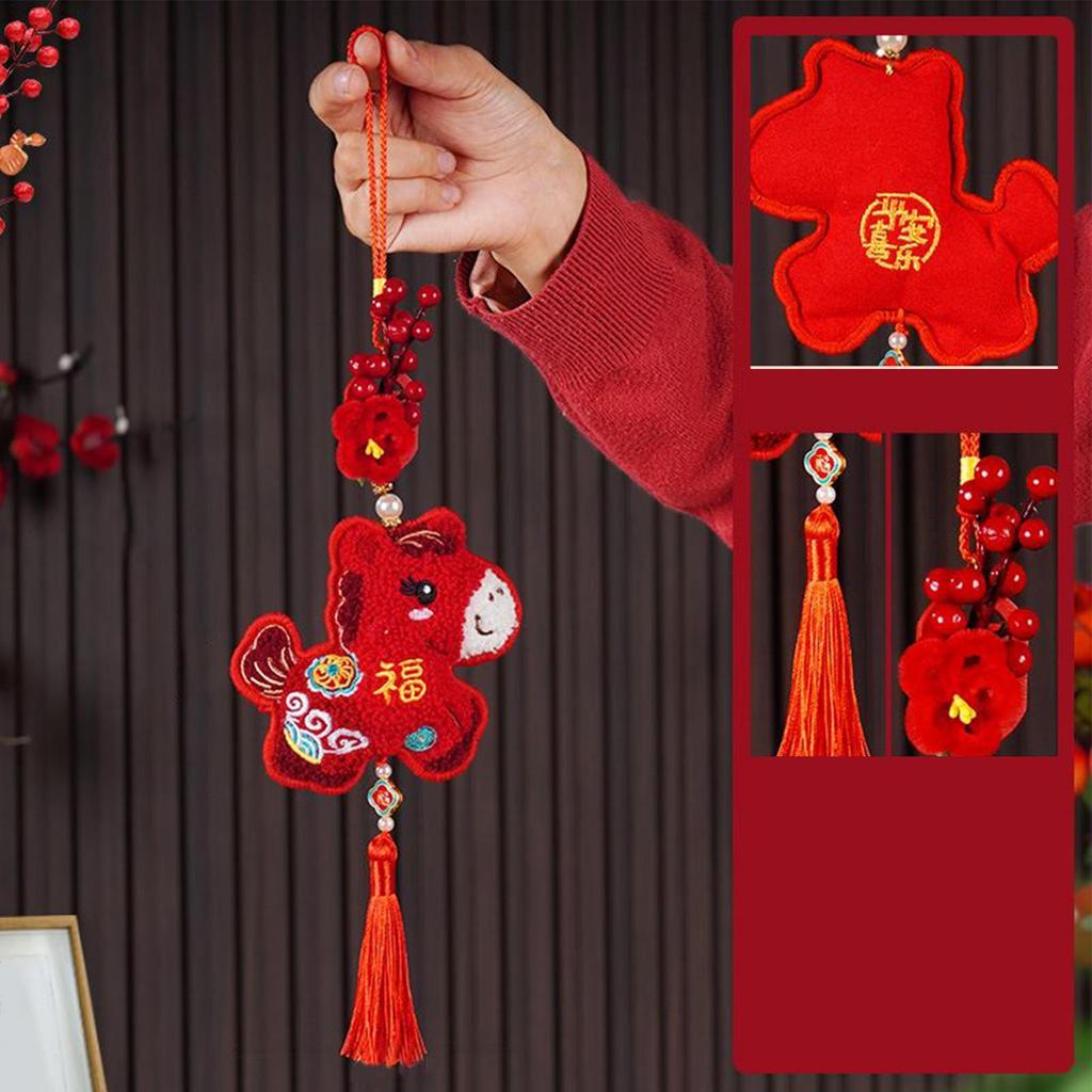 ปีมะเมีย 2026 ตกแต่งโชคดีการ์ตูนตุ๊กตาตุ๊กตาของเล่นตกแต่งตรุษจีนสําหรับเทศกาลฤดูใบไม้ผลิ พ.ศ.