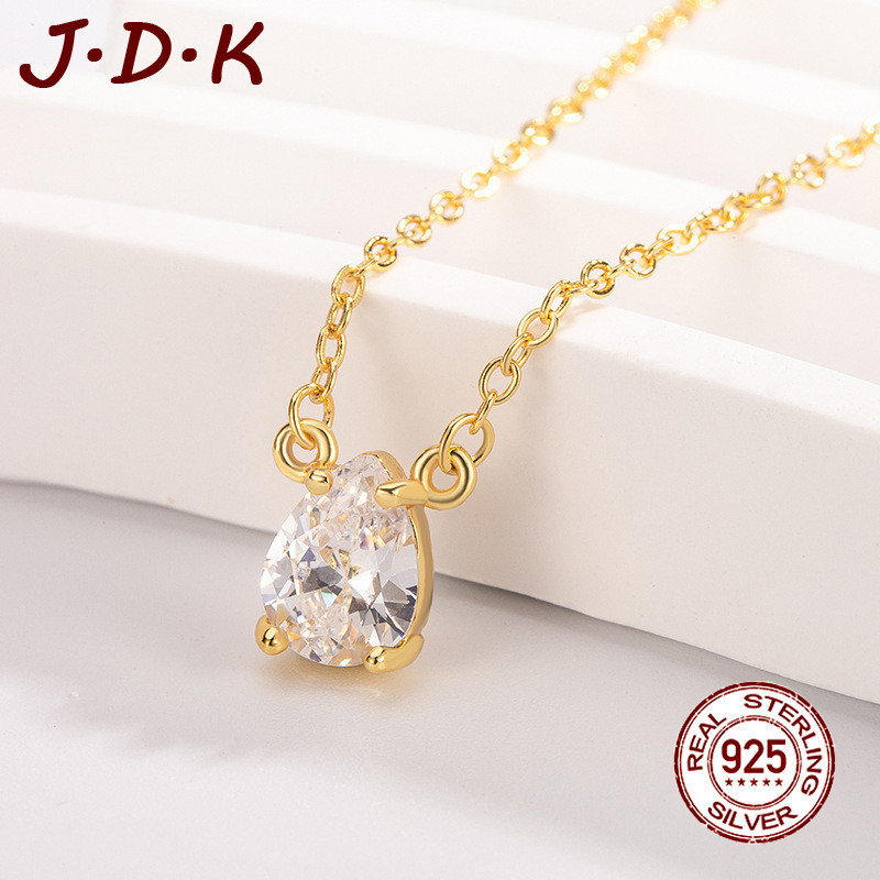 JDK สร้อยคอใหม่ 18K Gold Zircon จี้เครื่องประดับผู้หญิง