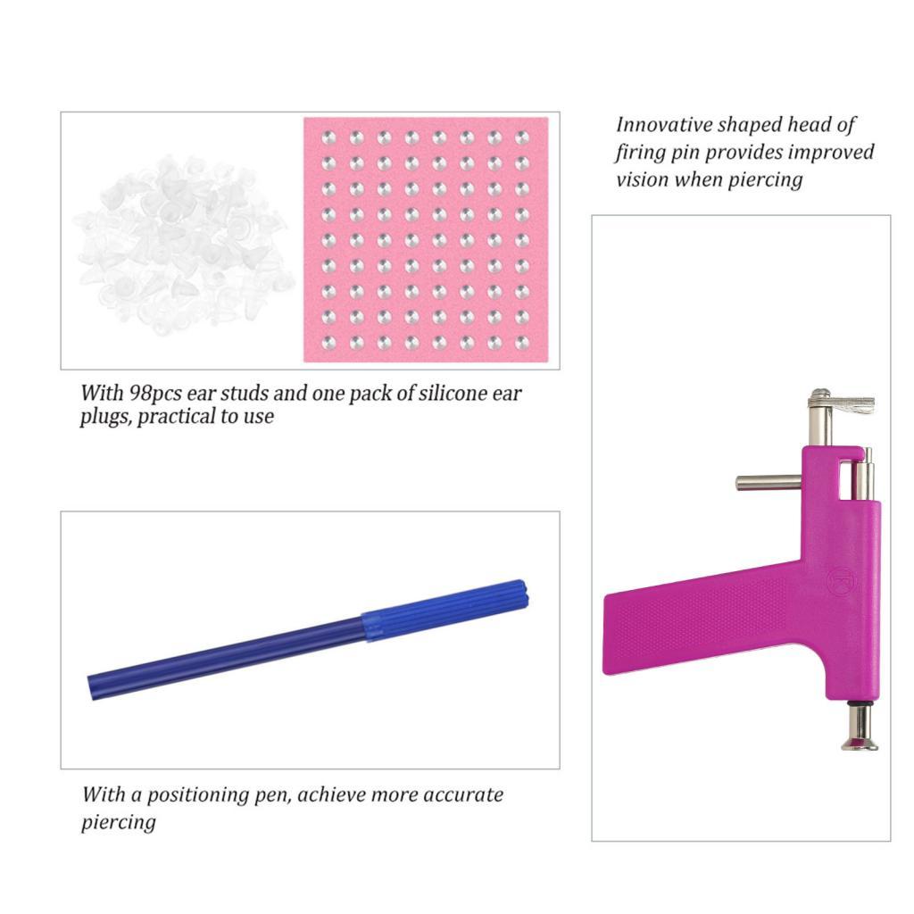 หูเจาะชุด Anself ชุดเครื่องมือความปลอดภัยริมฝีปากจมูก Body เครื่องมือ 98 ชิ้นต่างหู Studs สำหรับ Sal