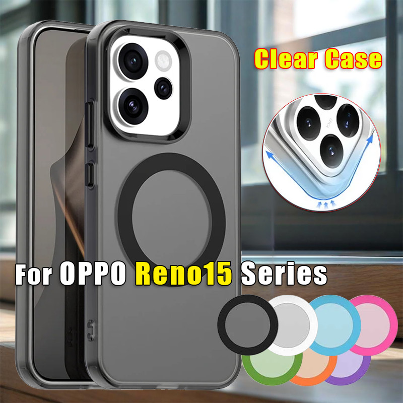 ปลอกแม่เหล็กสีสันสดใสสําหรับ OPPO Reno 15 14 Pro Max F OPPOReno15 ProMax 15F 5G Matte ใสเคสโทรศัพท์กันกระแทกพลาสติกแข็งฝาหลัง ราคา ถูกที่สุด ดีลบีเคเค รูปภาพหลัก