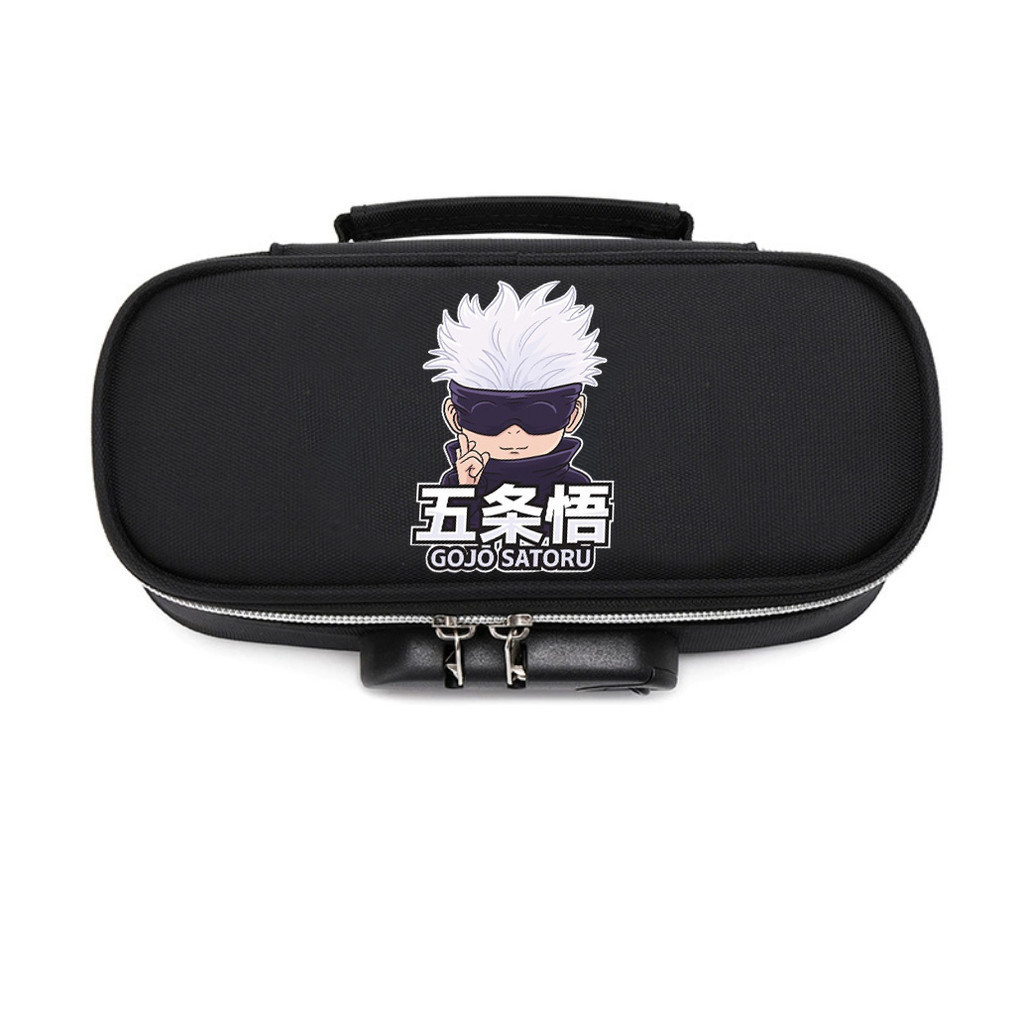 ใหม่ Jujutsu Kaisen รหัสผ่านล็อคกล่องดินสอกระเป๋าเก็บของเล่น Multi functional ความจุขนาดใหญ่ JId