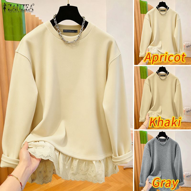 เสื้อถักคอกลมแขนยาวลายเกาหลีสำหรับผู้หญิง — صورة 3