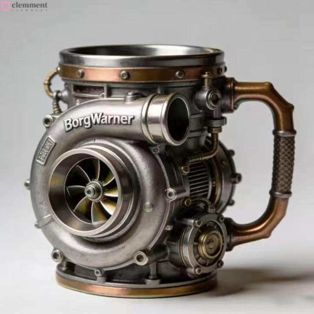 ถ้วยเครื่องยนต์ CLEMMENT, ด้ามจับสบายทนทานและทนทาน Turbocharger Mug, เรซิ่น Mechanical Element สไตล์ Handcrafted แก้วกาแฟของขวัญสําหรับผู้ชาย
