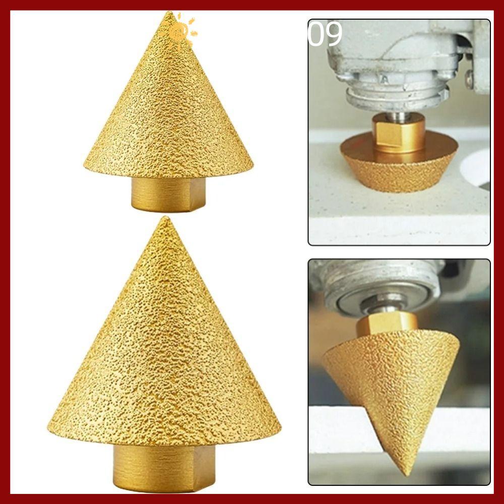 PTKFPT09 เจาะขยายเจาะบิต,กรวยแกะสลักขัดเพชร Beveling Chamfer Bit, 38/50 มม.กระเบื้องเซรามิค Chamfere