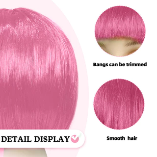 Bobo Hair หัวระเบิดสี ตลกคอสเพลย์วิกผมตรงสั้น เลดี้พรรคแฟชัน Props สีสันเวทีการแสดง