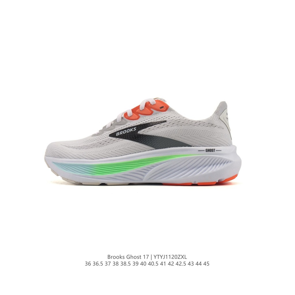 รองเท้า Brooks Ghost 17 ส้นหนานุ่ม DNA Loft V3 ฟองน้ำไนโตรเจน ระบายอากาศดี เหมาะสำหรับการวิ่ง