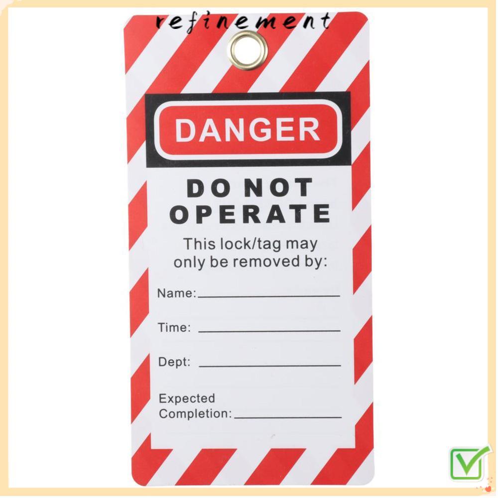 REFINEMENT Lockout Tagout Tag, 16.4*9.5 cm/6.5*3.7 นิ้ว Red Danger Do Not Operate Tags, Tear & Water