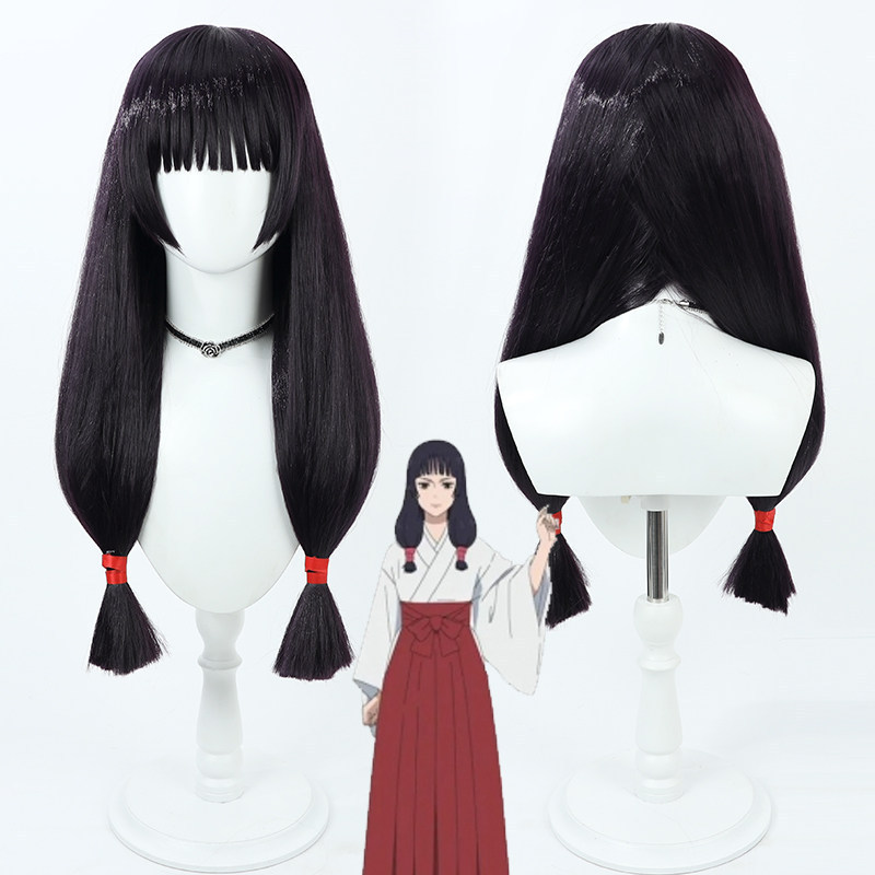 Jujutsu Kaisen Season 2 Utahime Iori Cosplay Wig Dark Purple Yakisugi Fiber Realistic Scalp