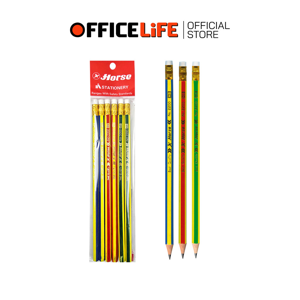 HORSE (ตราม้า) ดินสอดำ ดินสอ HB รุ่น H-2564 / H-2200 ( แพ็ค 6 แท่ง ) - รูปที่ 2