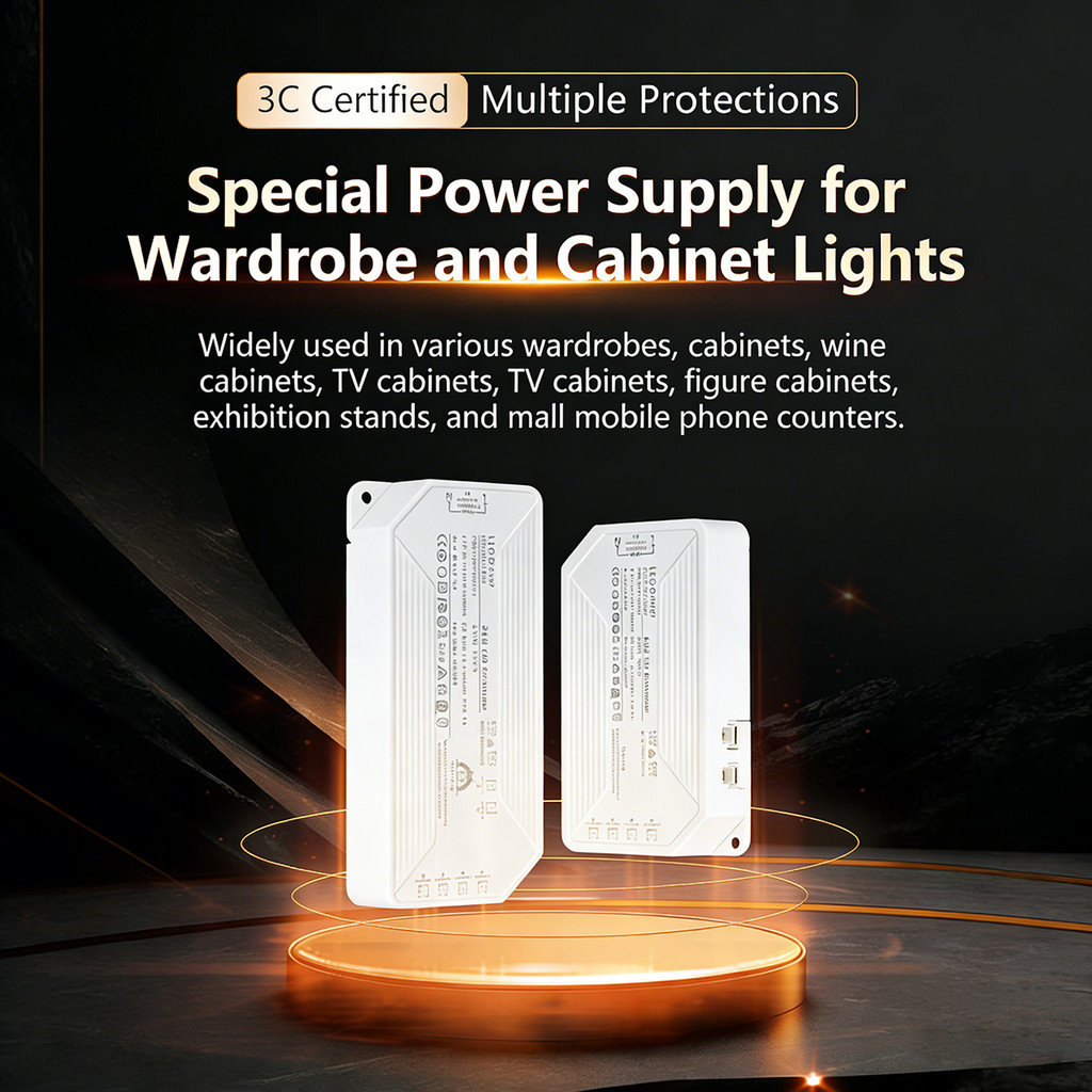แหล่งจ่ายไฟพิเศษสําหรับตู้เสื้อผ้าและไฟตู้ไวน์ - 220V AC ถึง 12V/24V DC, ขั้วต่อ Dupont, หม้อแปลง LE