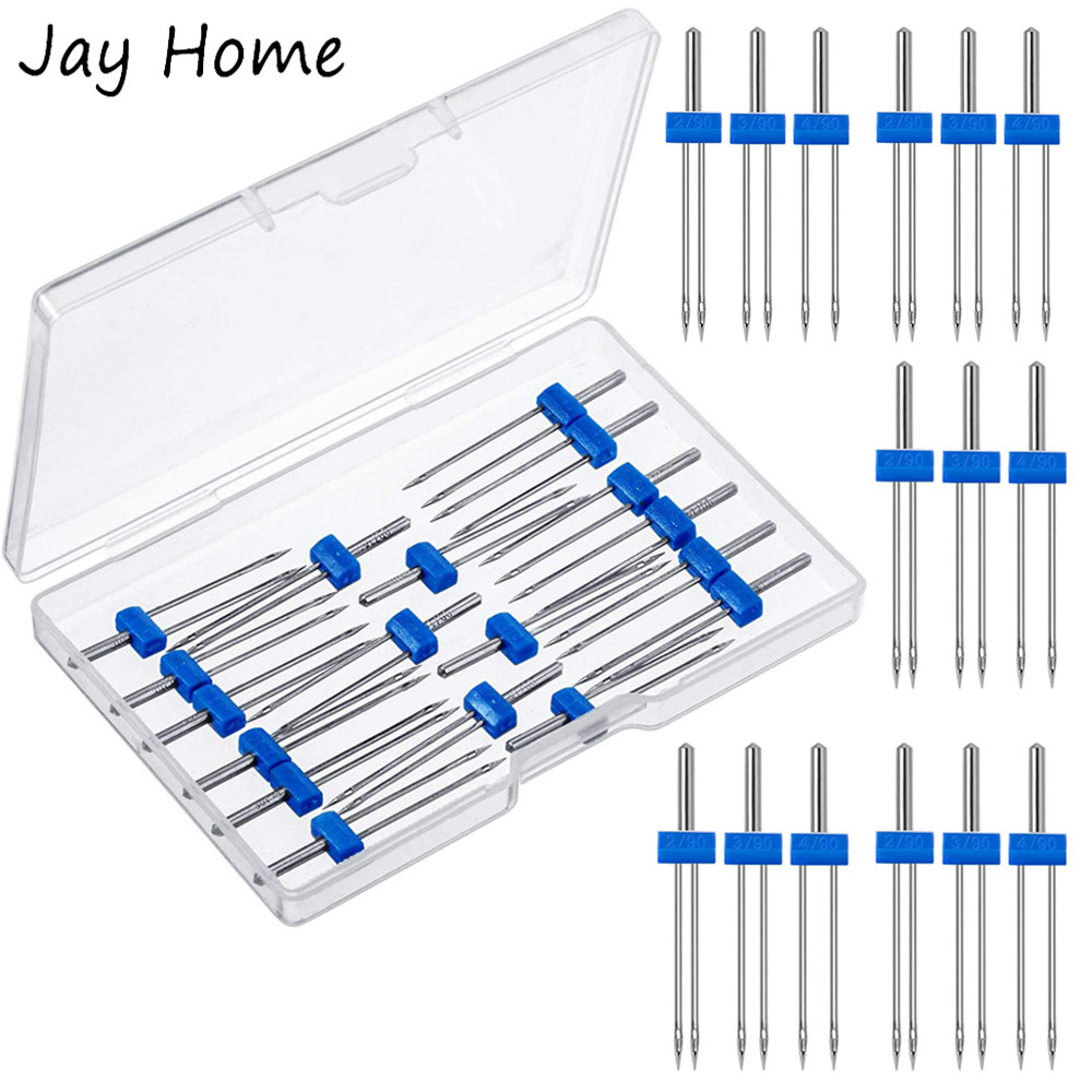 3-9Pcs Sewing Machine Twin Needles Size 2.0/90 3.0/90 4.0/90 Double Twin Needle Twin Stretch Needles