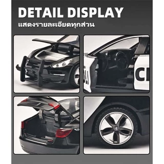 โมเดลรถ TESLA Model 3 Police 1:32 โมเดลรถตำรวจอัลลอย ทุกประตูเปิดได้ ของเล่นรถสำหรับเด็กผู้ชาย