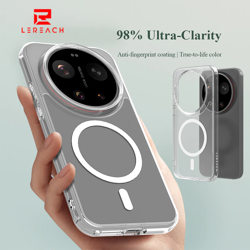 Lenuo & Lerques สําหรับ Xiaomi 17 Ultra 15T 17T Pro เคสแม่เหล็กคริสตัลใสกันกระแทกพร้อมเทคโนโลยีป้องกันการเหลือง TPU PC Hybrid Design