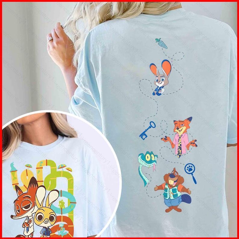 GC1 เสื้อยืดผ้าฝ้ายหนาแขนสั้น จากเรื่อง Zootopia 2 Judy Nick ขนาด 220g พร้อมไซส์ตั้งแต่ 110cm ถึง 6X