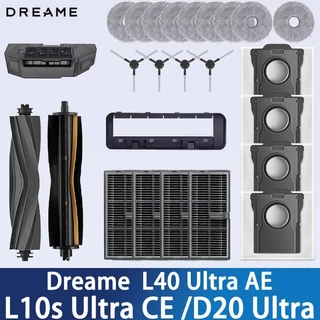 Dreame D20 Ultra L40 Ultra AE / L10s Ultra CE เครื่องดูดฝุ่นหุ่นยนต์อุปกรณ์เสริมหลักแปรงด้านข้าง Mop ถุงเก็บฝุ่นกรองอะไหล่