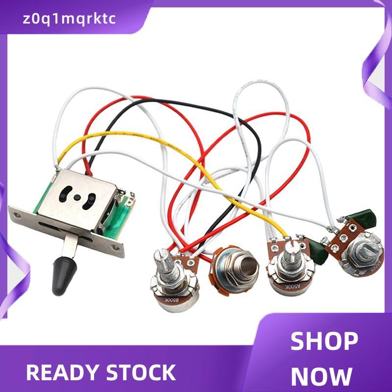 z0q1mqrktc กีต้าร์สายไฟ Prewired 3X 500K หม้อ 1 เล่ม 2 โทนปุ่มควบคุม 5 ทิศทางสวิทช์, กีตาร์ไฟฟ้าอะไห
