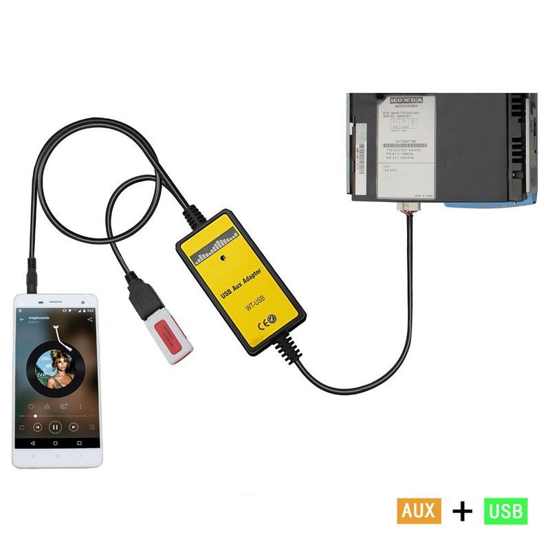 เหมาะสําหรับ Honda Accord/Civic Digital Disc Box 2.4 USB Audio Cable AUX Data Cable Car Music MP3Z