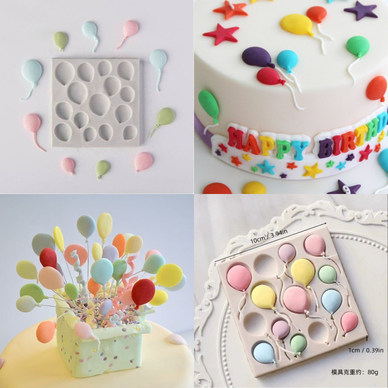 แม่พิมพ์ฟองดองลูกโป่ง 3 มิติ: Sillic Mould แบบใช้ซ้ําได้สําหรับตกแต่งเค้กปาร์ตี้ธีม