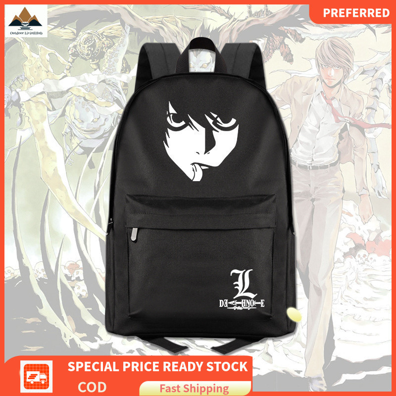 Death Note Anime Backpack -L Design School Bag ความจุขนาดใหญ่ 41x29x16 ซม. สําหรับแล็ปท็อปและหนังสือ