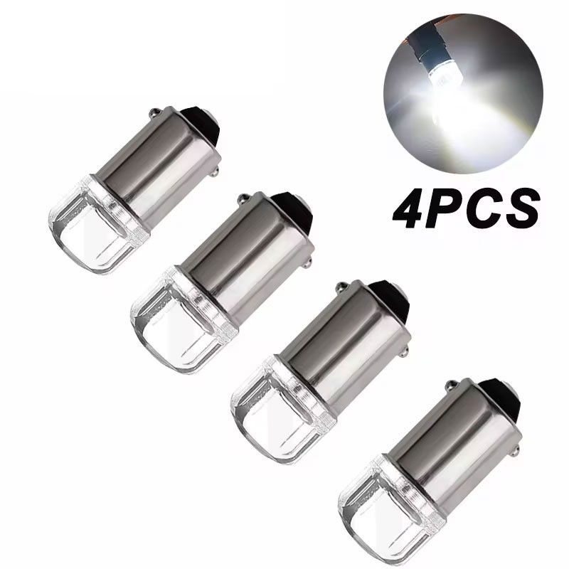 2/4pcs ไฟ LED ป้ายทะเบียนหลอดไฟ DC 12V BA9S T4W หลอดไฟ LED T2W T3W H5W หลอดไฟรถยนต์ 2 LED 2835 SMD 1