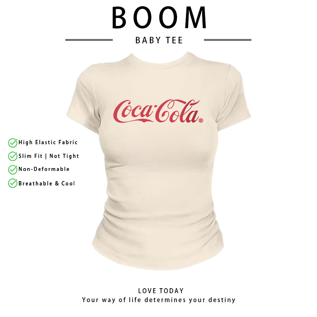 COD（จัดส่งภายใน 24 ชั่วโมง）เสื้อสาวอวบ เสื้อครอปท็อป แขนสั้น babytee สไตล์เกาหลี y2k T-shirt | coco